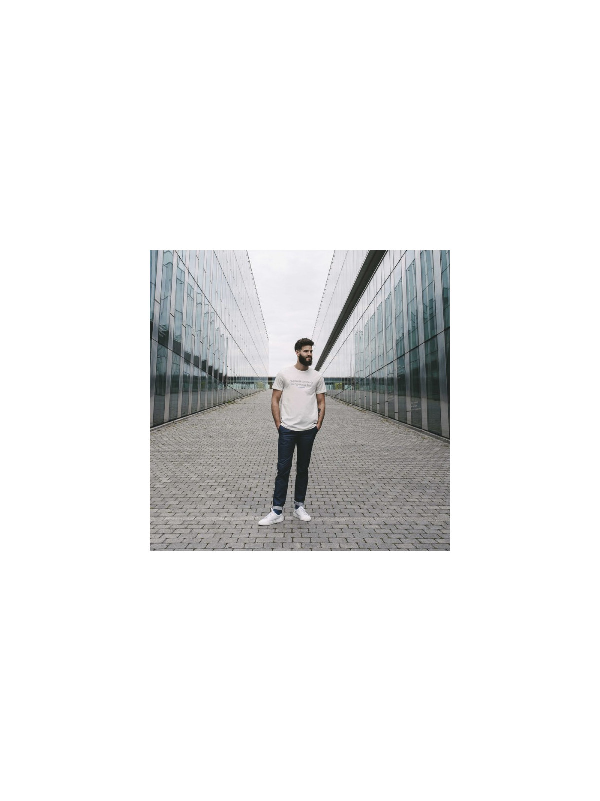 pantalon chino bleu chiné homme