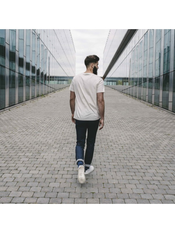 pantalon chino bleu chiné homme