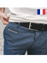pantalon chino bleu chiné homme