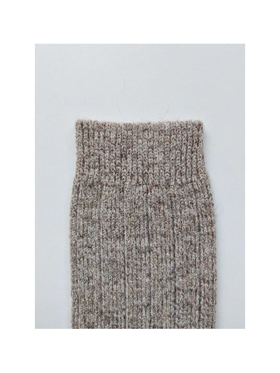 chaussettes hautes laine et alpaga lana bambini gris chiné