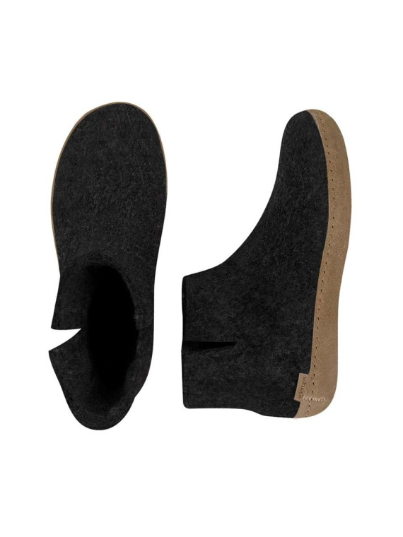 Chaussons adultes laine gris