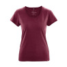 tee-shirt femme chanvre et coton bio col roulotté bordeaux
