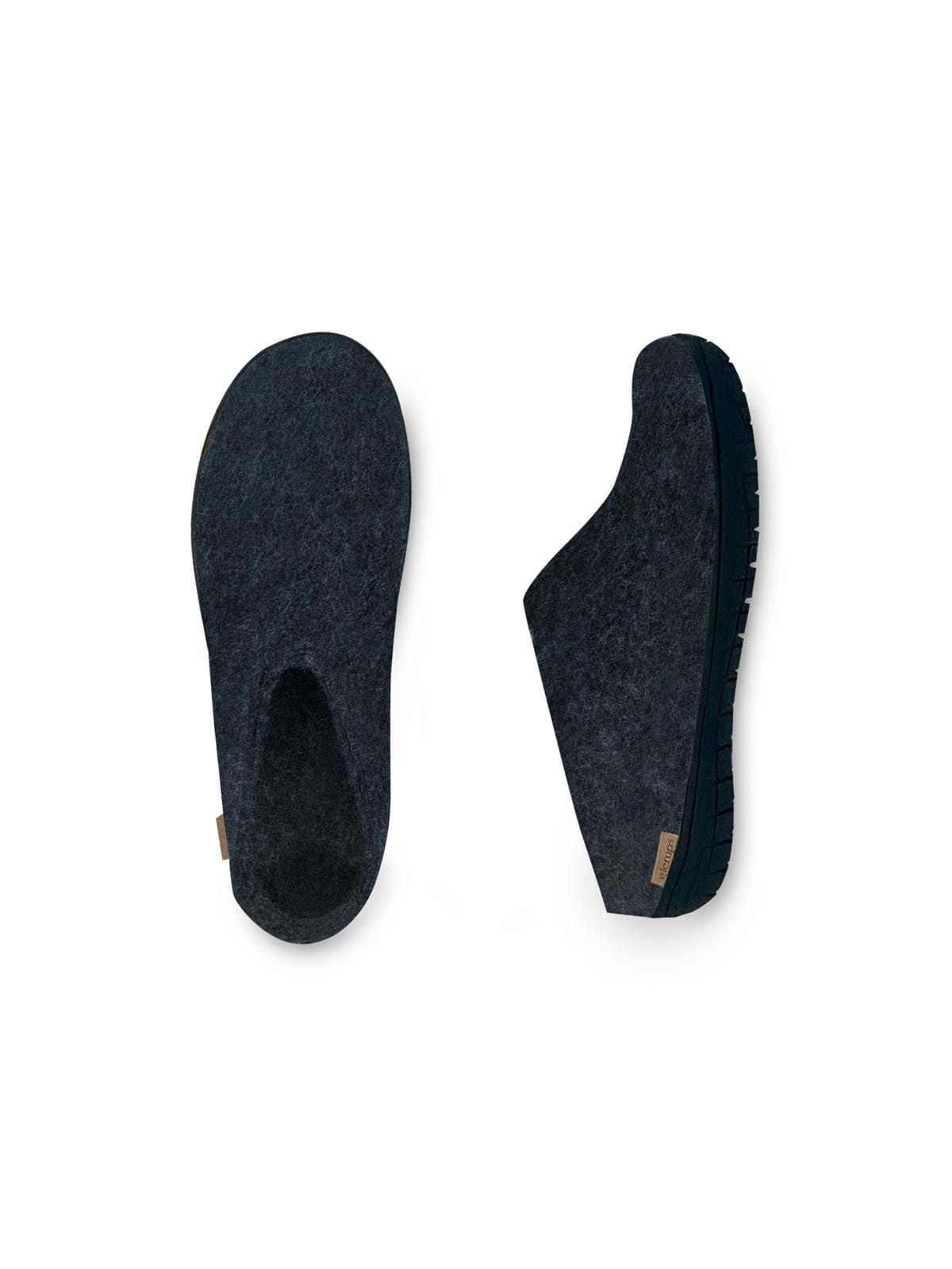 Chaussons bleus semelles caoutchouc noir Glerups