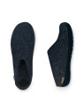 Chaussons bleus semelles caoutchouc noir Glerups