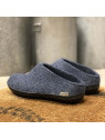 Chaussons bleus semelles caoutchouc noir Glerups