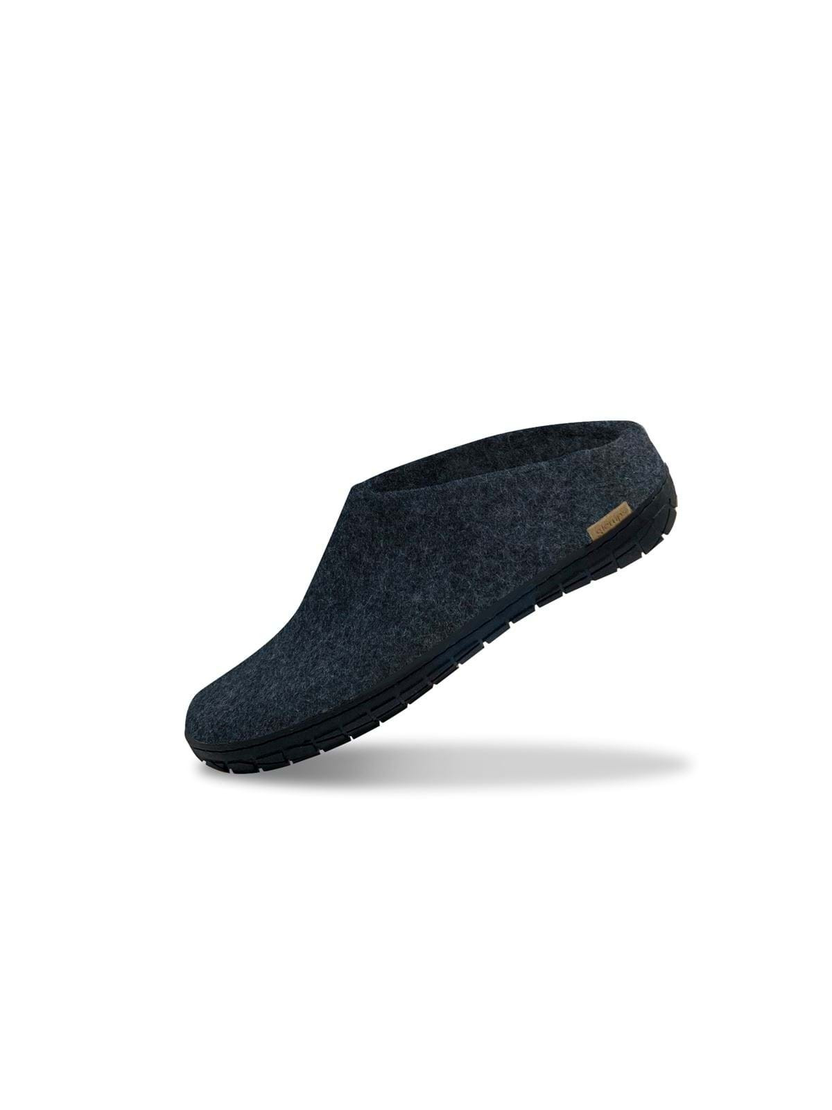 Chaussons bleus semelles caoutchouc noir Glerups