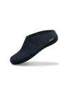 Chaussons bleus semelles caoutchouc noir Glerups