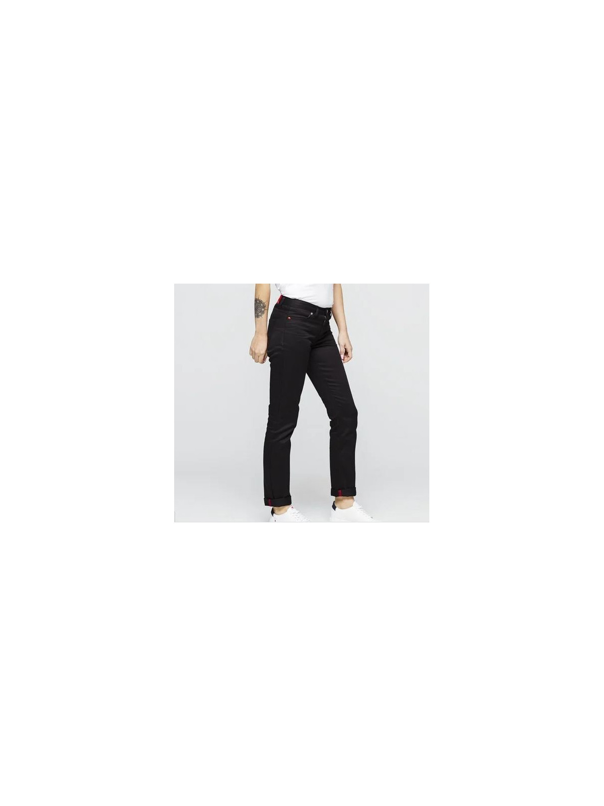 Jeans femme droit noir 1083