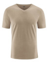 tee-shirt homme col V chanvre et coton bio hempage beige