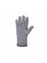 Gants 100% laine vierge bord cuir gris clair