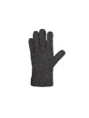 Gants 100% laine vierge bord cuir noir