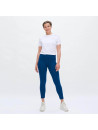 Leggings femme molletonnés en coton bio Livingcrafts bleu