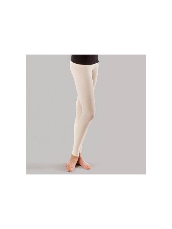 Legging laine et soie pour femme écru