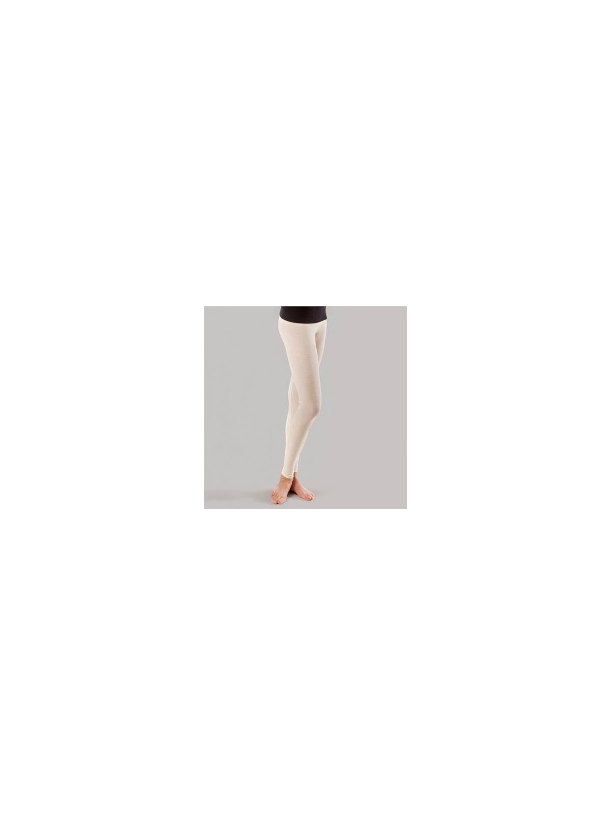 Legging laine et soie pour femme écru