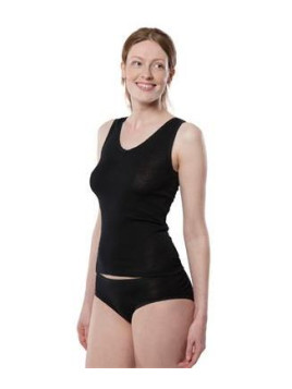 Chemise sans manche laine et soie noire