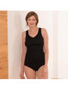 Chemise sans manches femme coton bio noir