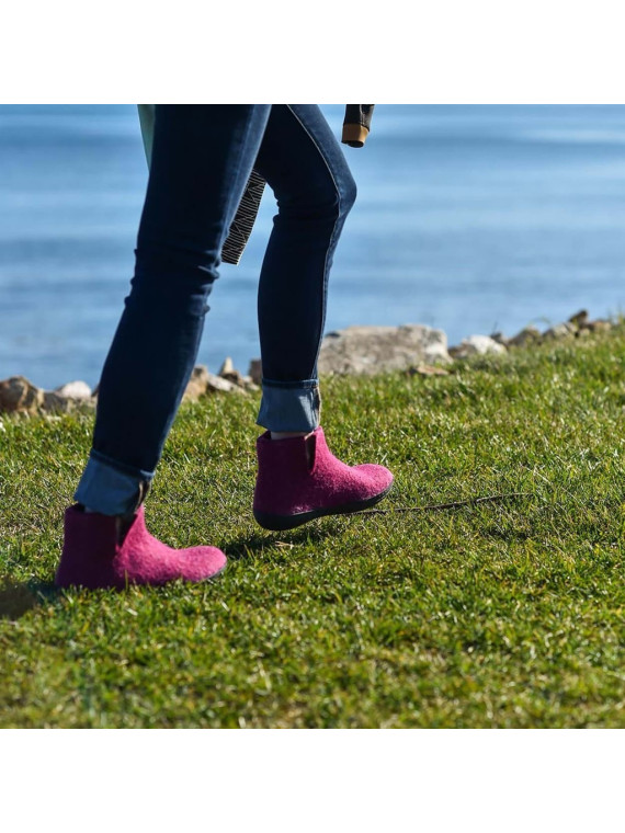 bottines adultes laine bleu denim