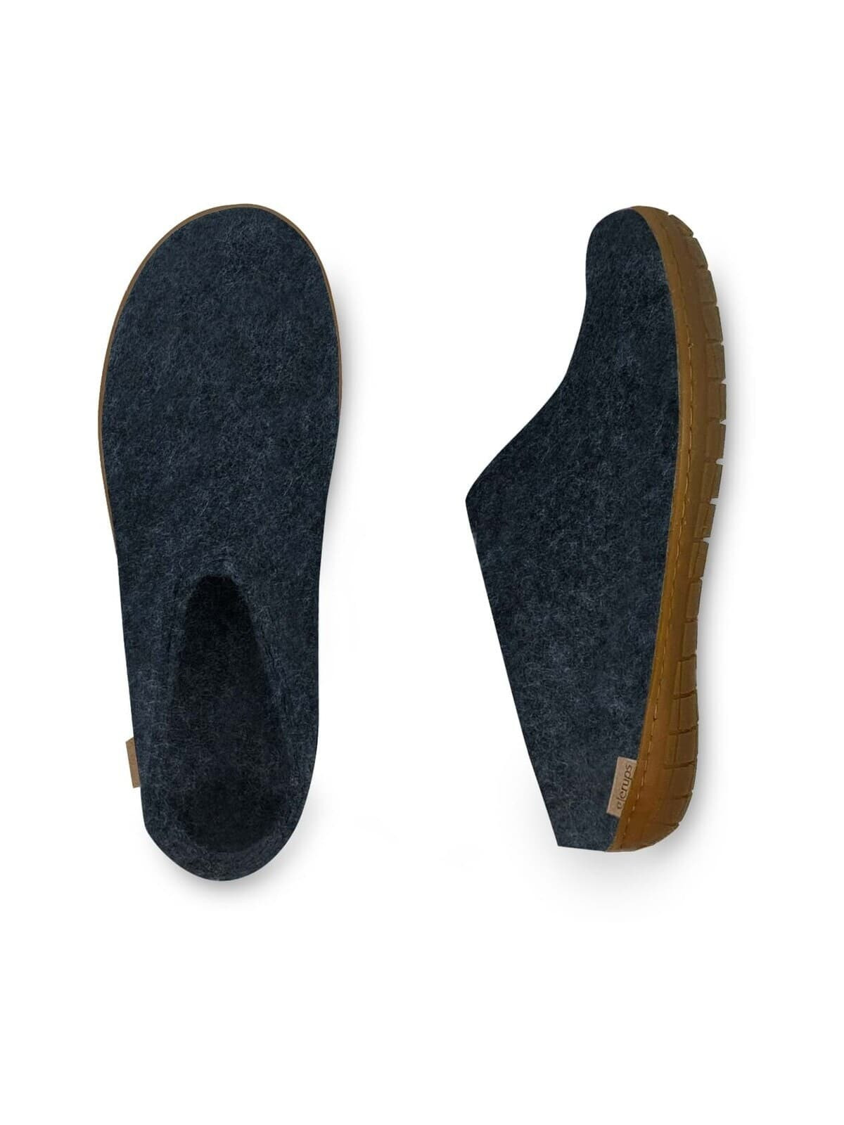 Chaussons bleus semelles caoutchouc Glerups