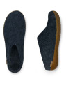 Chaussons bleus semelles caoutchouc Glerups