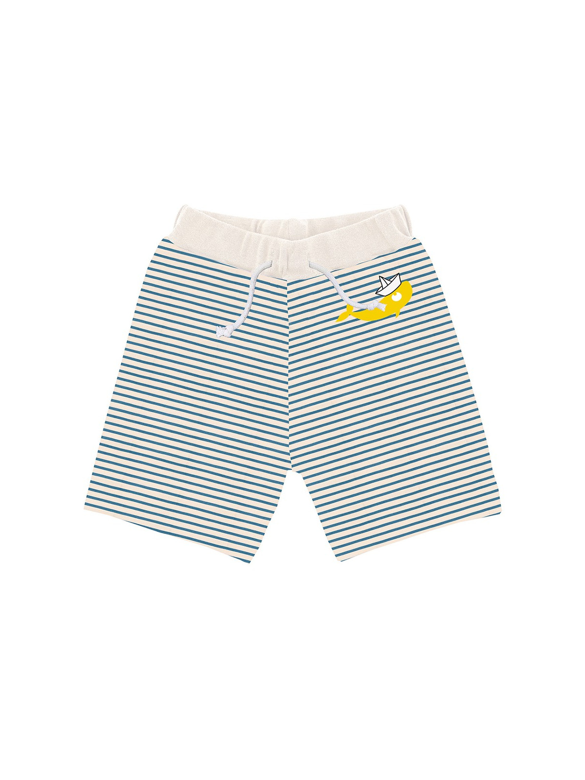 Short 100% coton bio "baleine jaune"