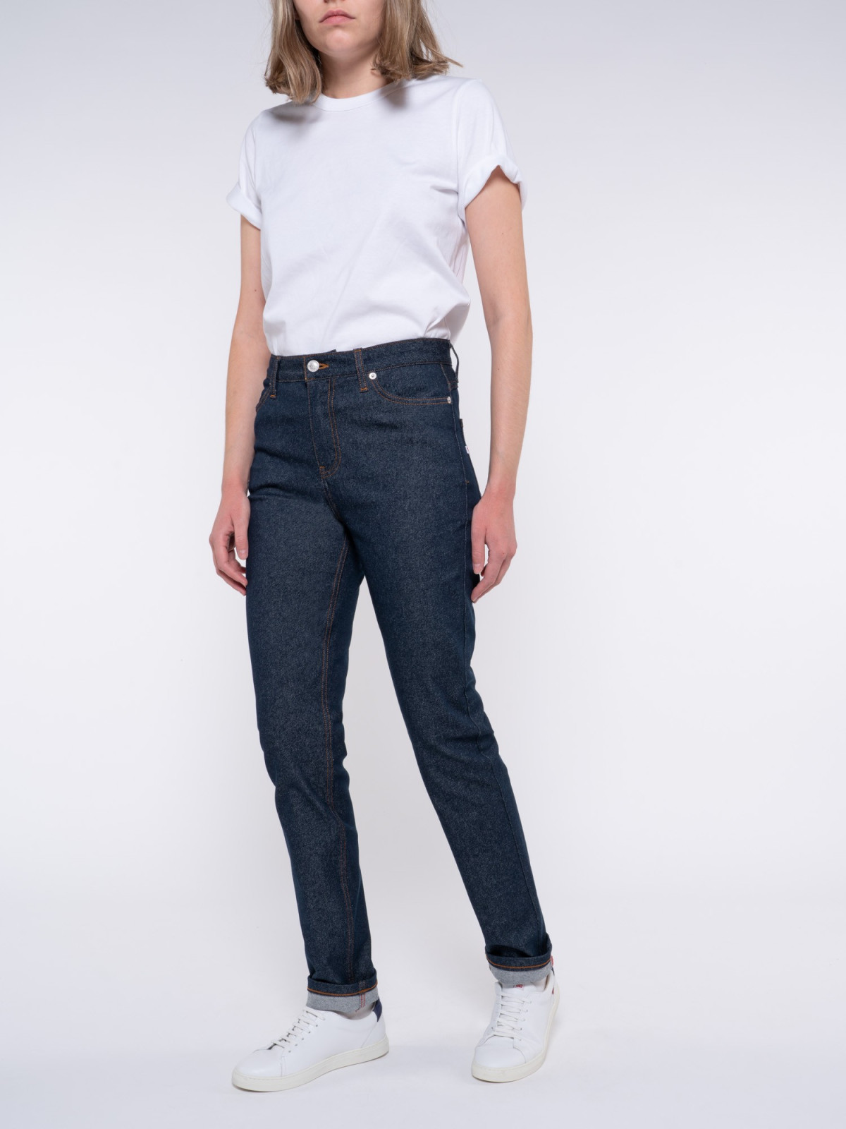 Jeans 1083 coton bio fuselé taille haute femme