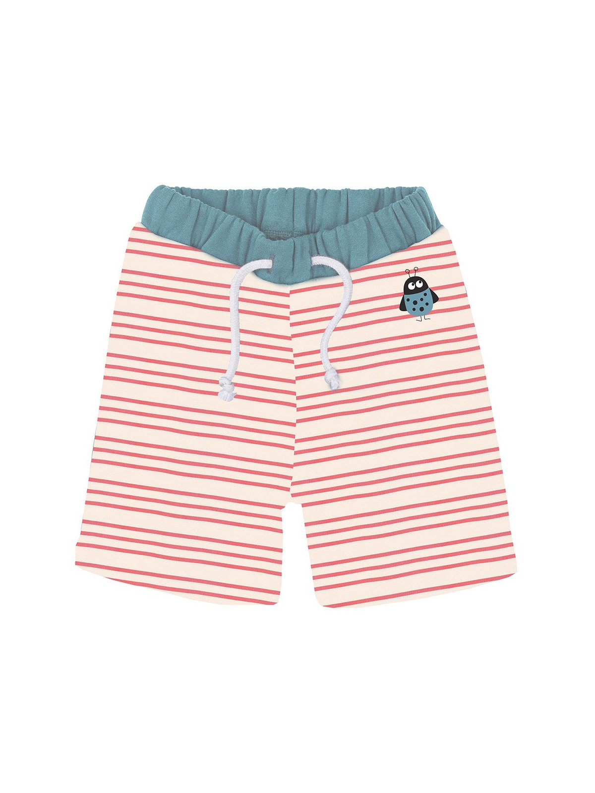 Bermuda 100% coton bio rayé "cigale"