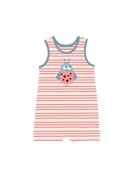 combinaison bébé rayé motif cigale