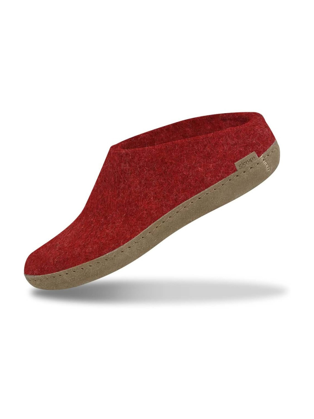 Chaussons adultes laine Glerups rouges