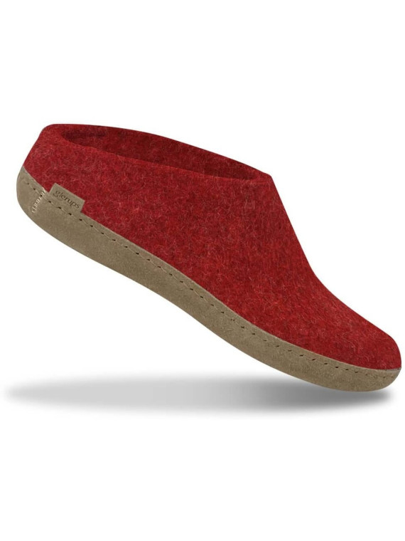 Chaussons adultes laine Glerups rouges
