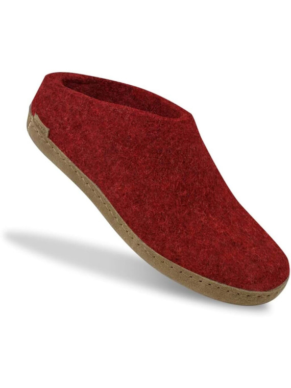 Chaussons adultes laine Glerups rouges