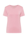 tee-shirt femme col rond manches courtes en tencel rose