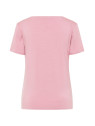 tee-shirt femme col rond manches courtes en tencel rose