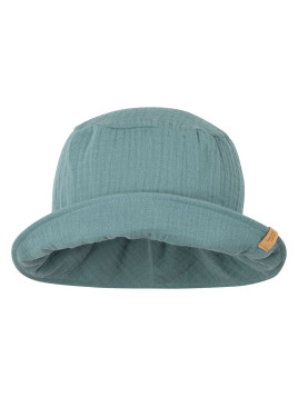 chapeau coton bio avec petit revers bleu