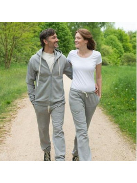 Pantalon jogging 100%  Coton bio mixte gris clair