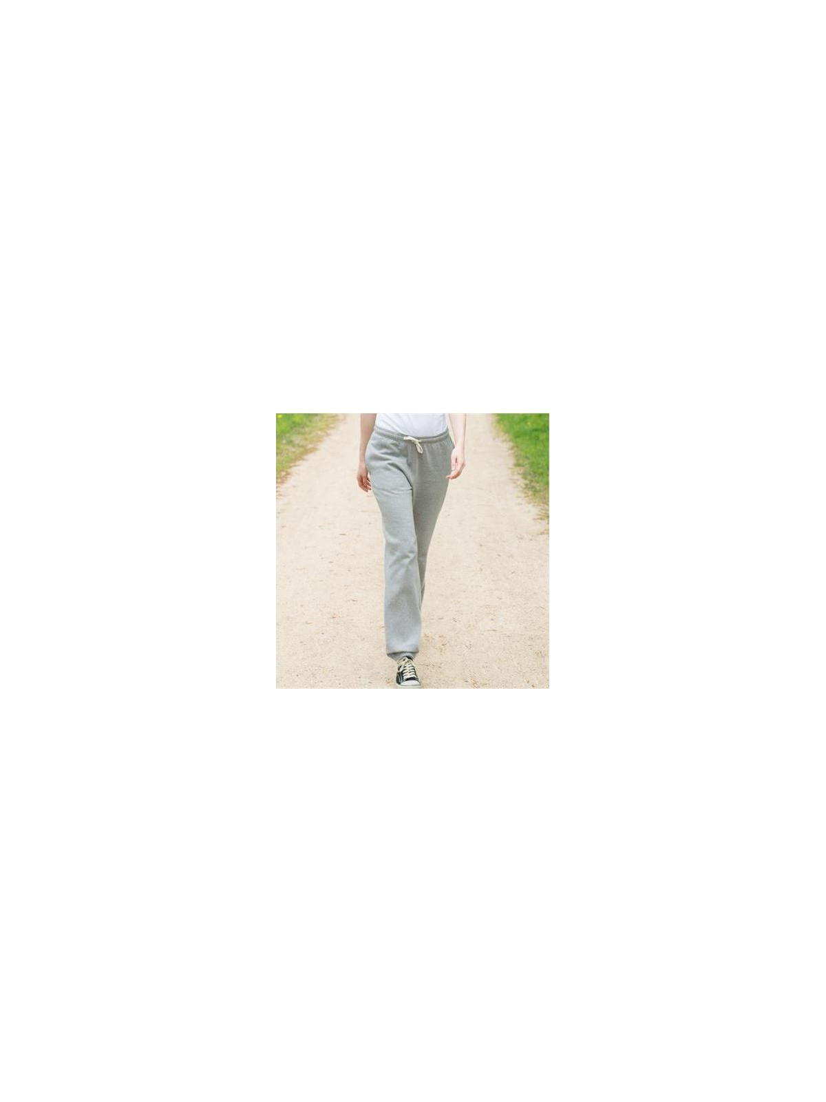 Pantalon jogging 100%  Coton bio mixte gris clair
