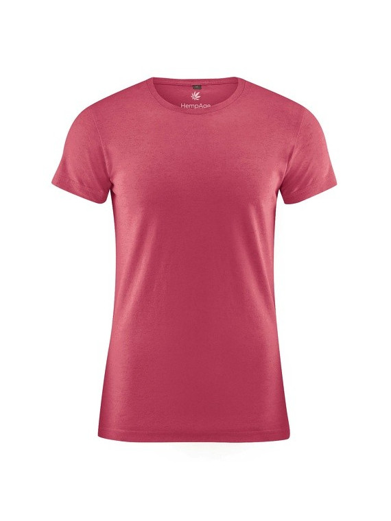 tee-shirt homme col rond en chanvre et coton bio hempage rouge sangria