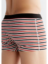 boxer homme coton bio albero natur rayé rouge noir et blanc
