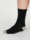 Chaussettes bambou et coton bio noires avec pointe et talon gris