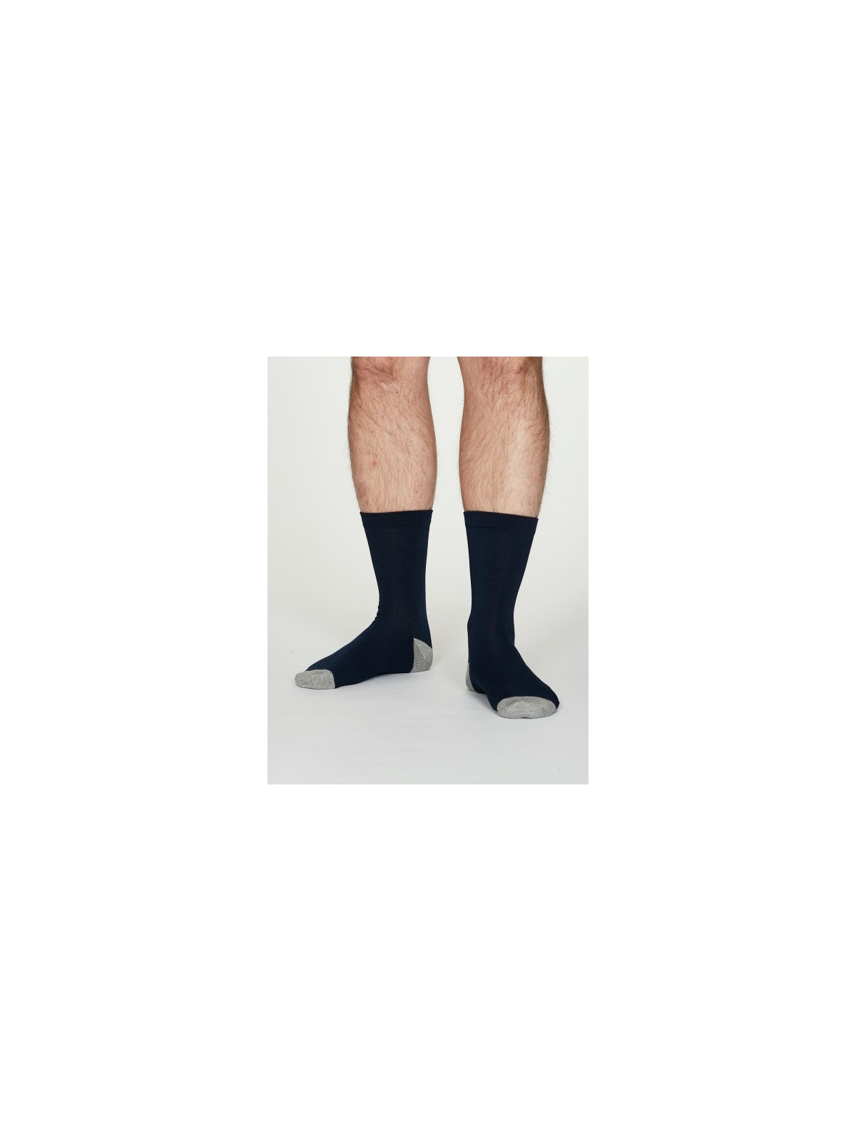 Chaussettes bambou et coton bio nmarines avec pointe et talon gris