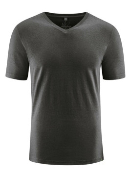 tee-shirt homme col V chanvre et coton bio hempage noir