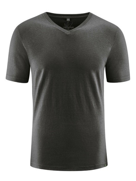 tee-shirt homme col V chanvre et coton bio hempage noir