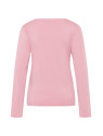 tee-shirt femme col V manches longues en tencel rose