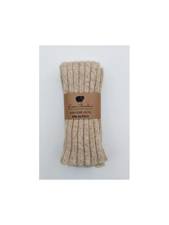 Guêtres Lana bambini en laine et alpaga beige chiné