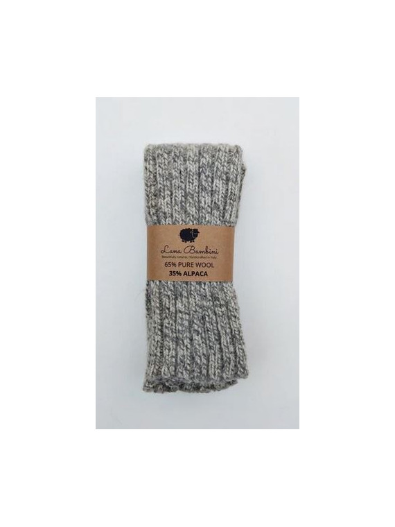 Guêtres Lana bambini en laine et alpaga gris chiné