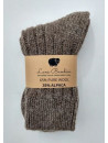 chaussettes adultes en laine de brebis et d'alpaga grosse maille taupe