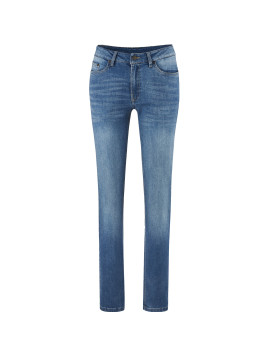 Jeans femme coupe droite délavé coton bio