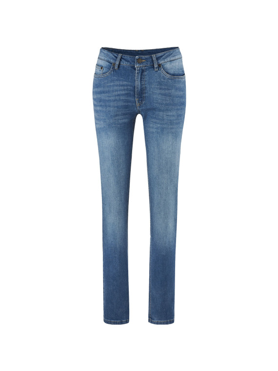 Jeans femme coupe droite délavé coton bio