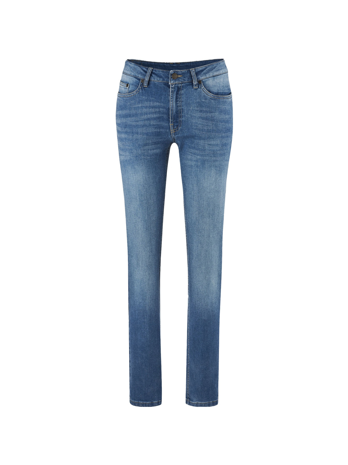 Jeans femme coupe droite délavé coton bio