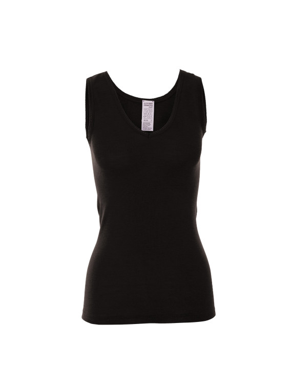 Chemise sans manche laine et soie noire