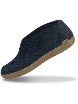 chaussons en laine glerups mi-montants couleur bleu denim